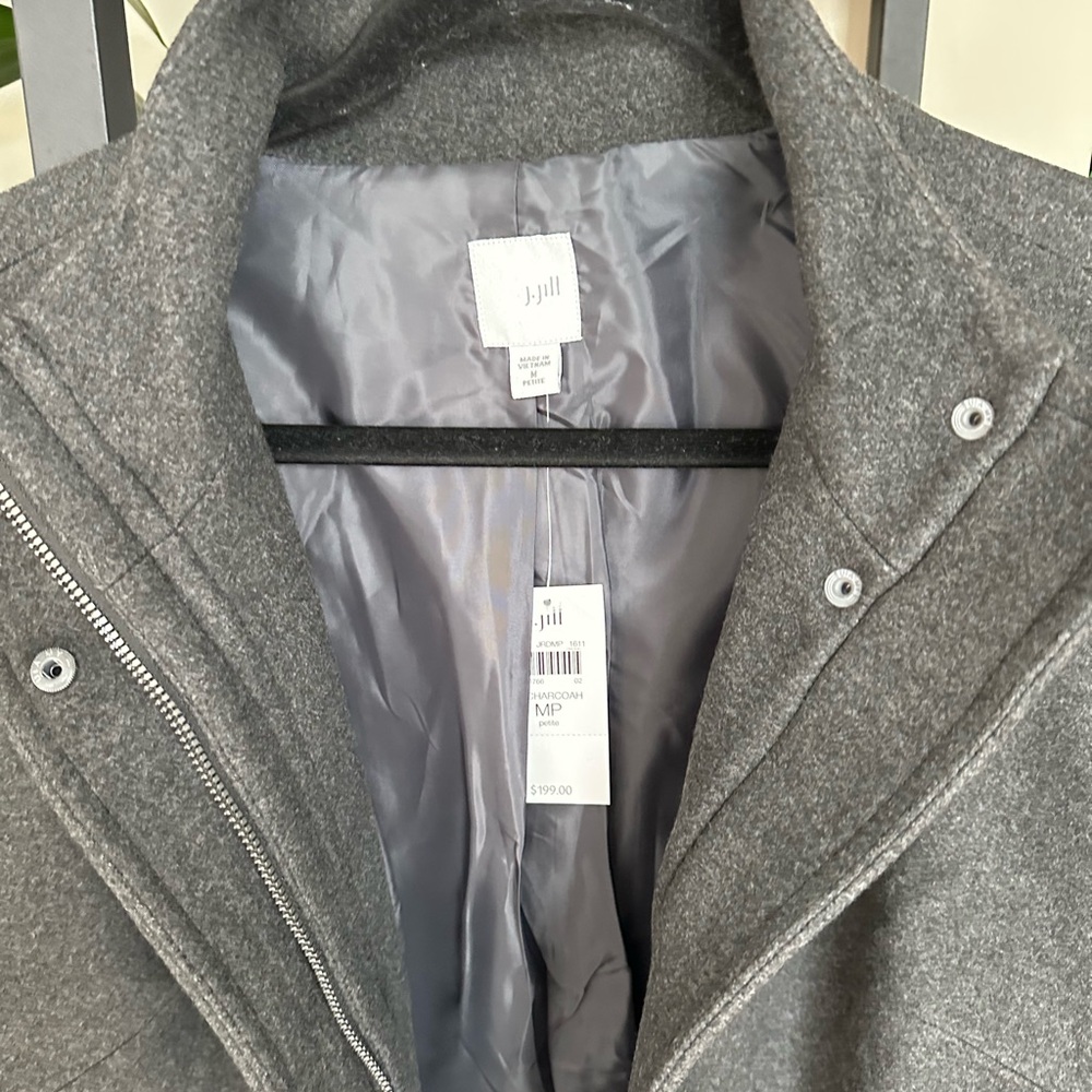 J. Jill Women’s Size MP Gray Button-Up Coat New with Tags NWT Dark Charcoal NWT - Picture 4 of 6